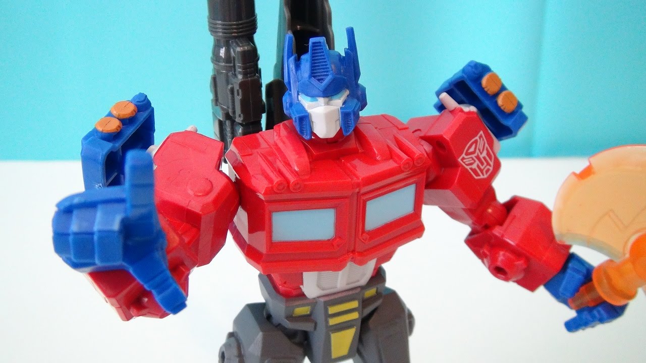 TRANSFORMERS OPTIMUS PRIME HERO MASHERS PLAYSET BUILD VIDEO TOY REVIEW