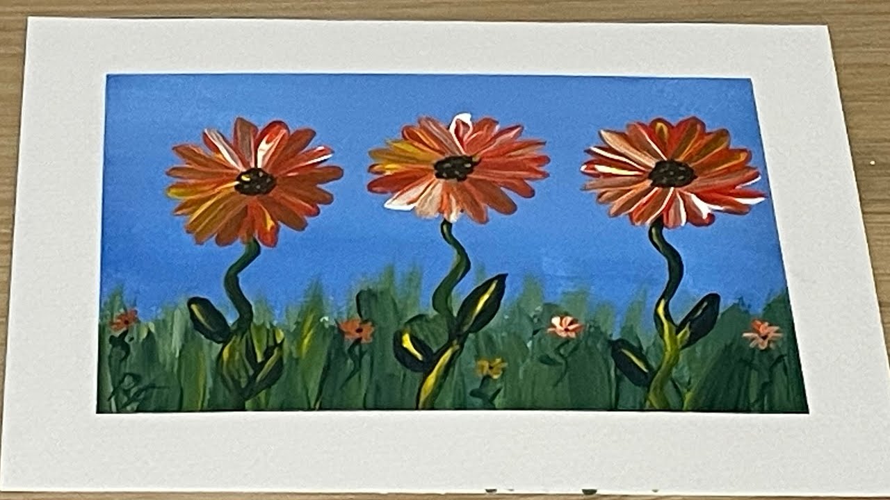 Post Card #5 Orange Daisies 