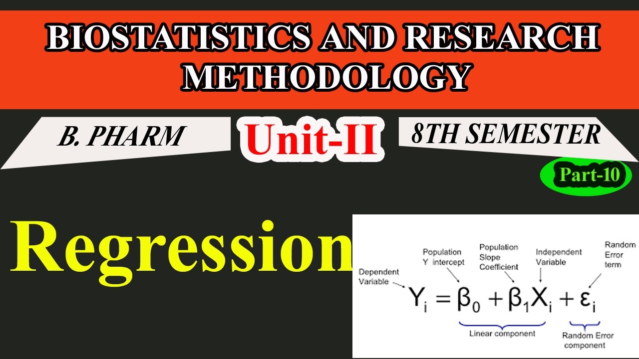 regression unit-II b.pharm 8 sem | Biostatistics and methodology | what are regression #pharmacy