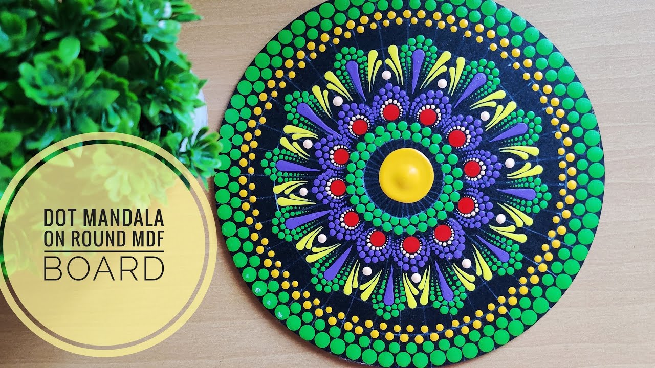 Dot Mandala Painting for Beginners | Dot Art on Round MDF Board | Easy Dot Painting
