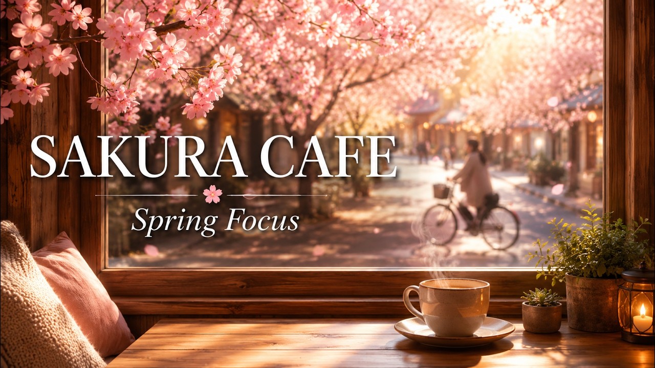 Sakura Spring Coffee Shop Background Music | Deep Focus, Study & Calm (No Distraction) | 1.5 Hours