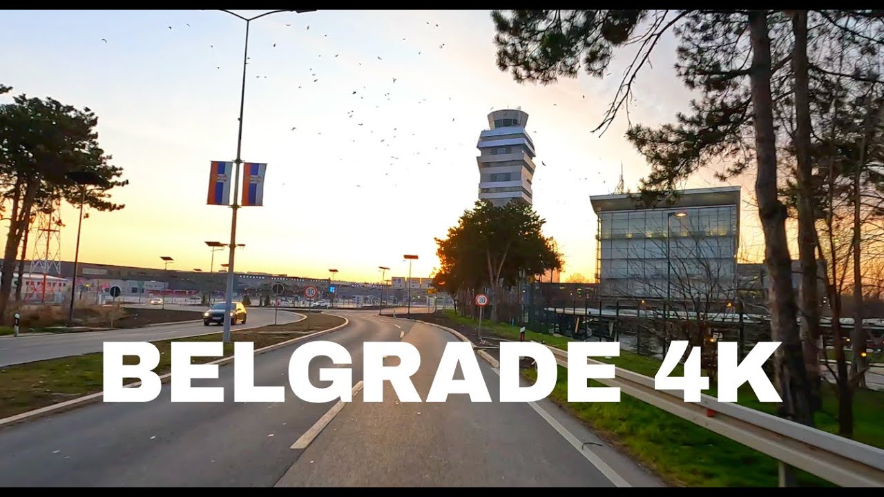 Driving in Belgrade, Serbia - Morning run to Belgrade airport (Nikola Tesla) | 4K UHD