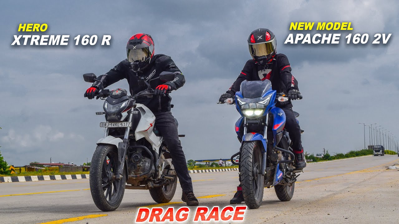 New 2022 Apache 160 2V vs Xtreme 160R : Drag Race || Top End Race Battle