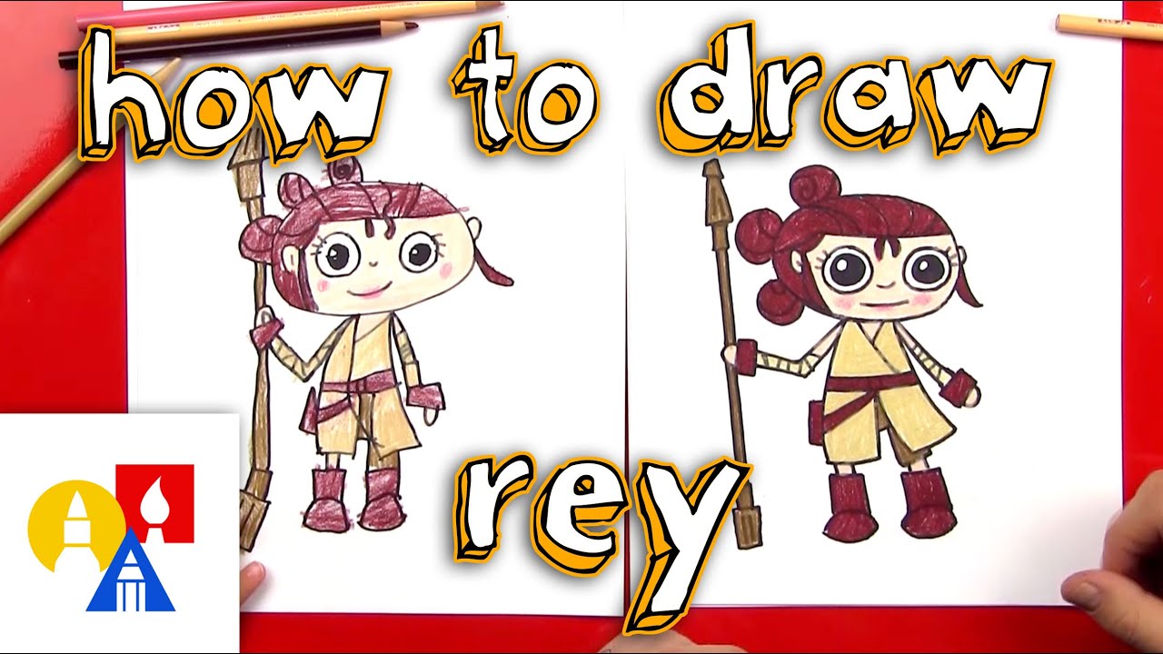 How To Draw Cartoon Rey From Star Wars