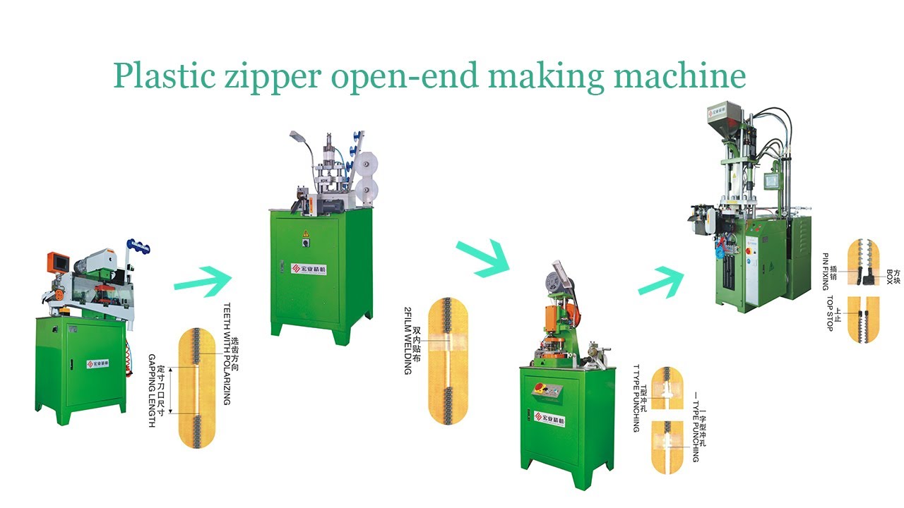 Plastic zipper open-end zipper machine for insert slider by hand