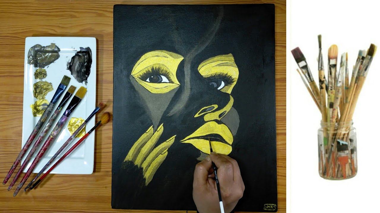 Портрет акриловыми красками №83