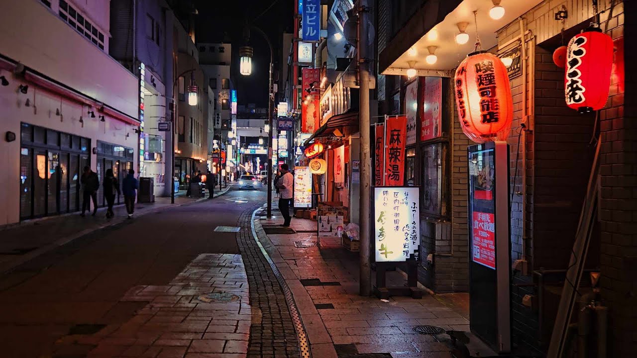 Kumamoto, Japan 4K Night Walk (20 Mins) - Shimotori Street Ambience | November 2025