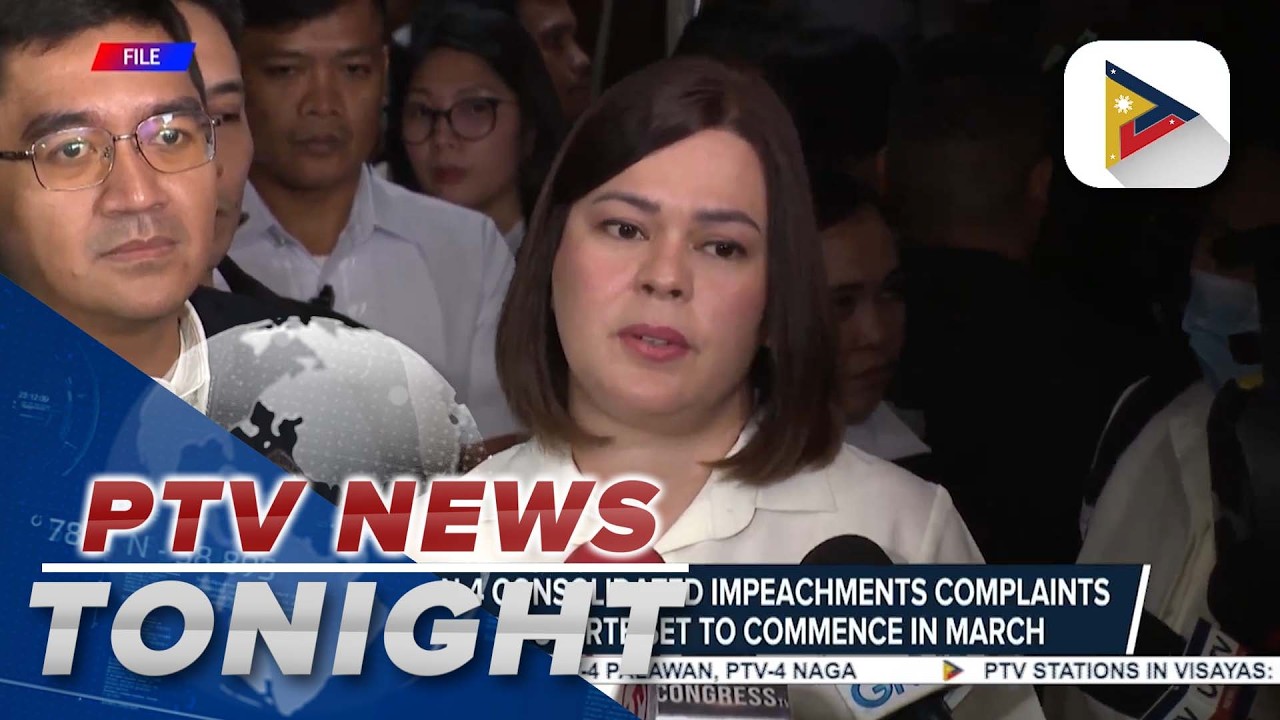 Hearings on 4 consolidated impeachment complaints vs. VP Sara Duterte set to commence in March