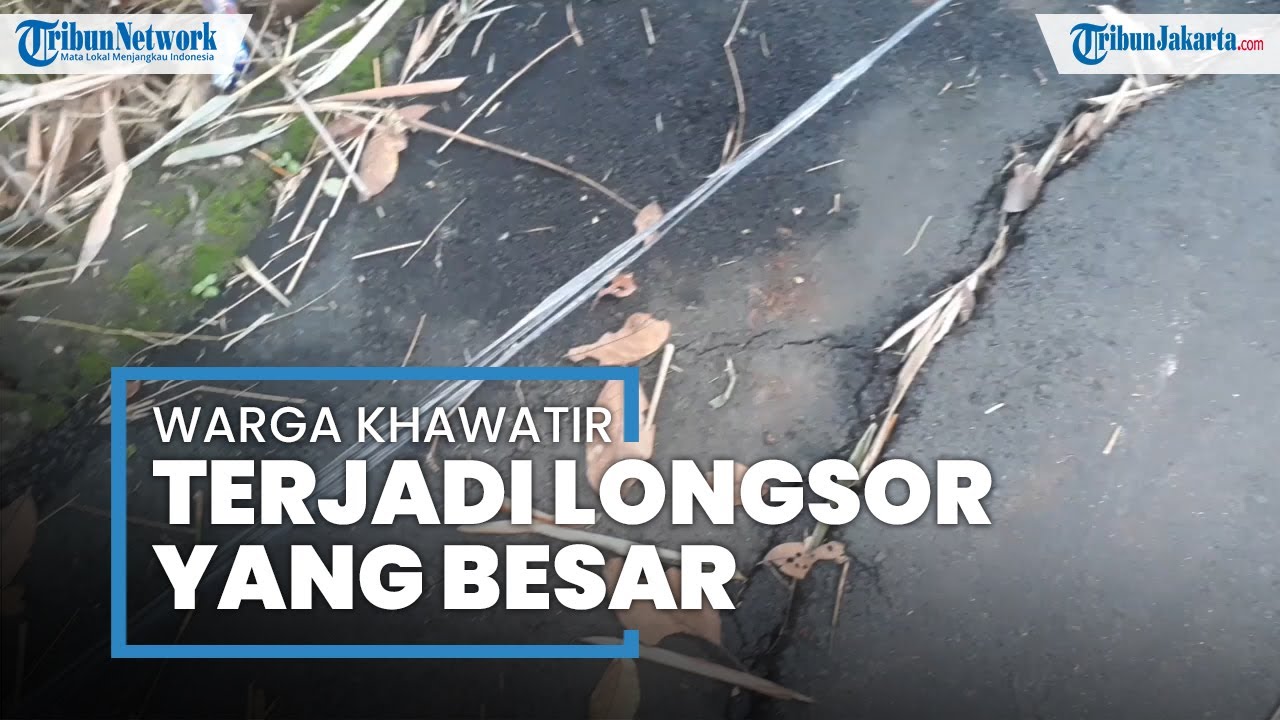 Jalan di Cirendeu Retak 100 Meter, Warga Khawatir Terjadi Longsor Besar