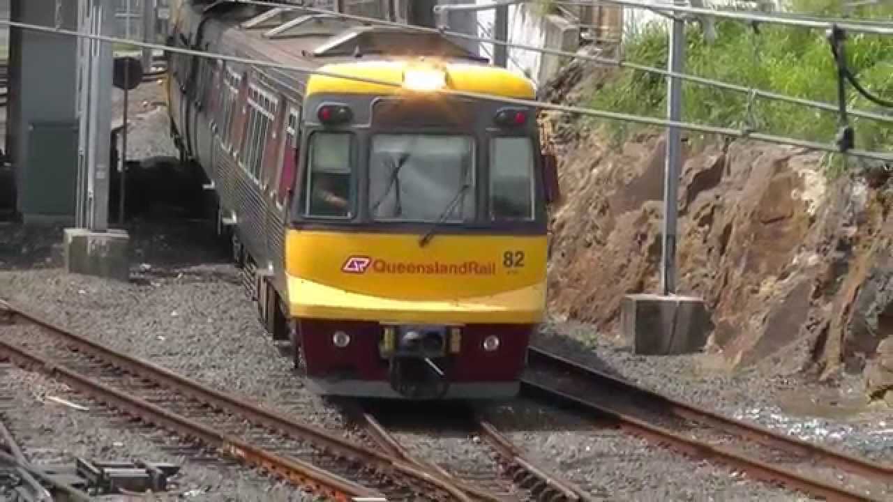 Commuter Trains in and out of Bowen Hills Station - Brisbane