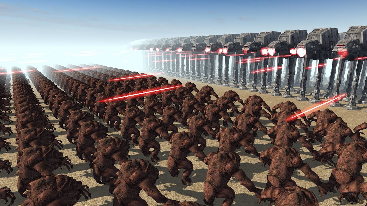 AT-AT WALKERS vs RANCORS - Star Wars: Galaxy at War MOD