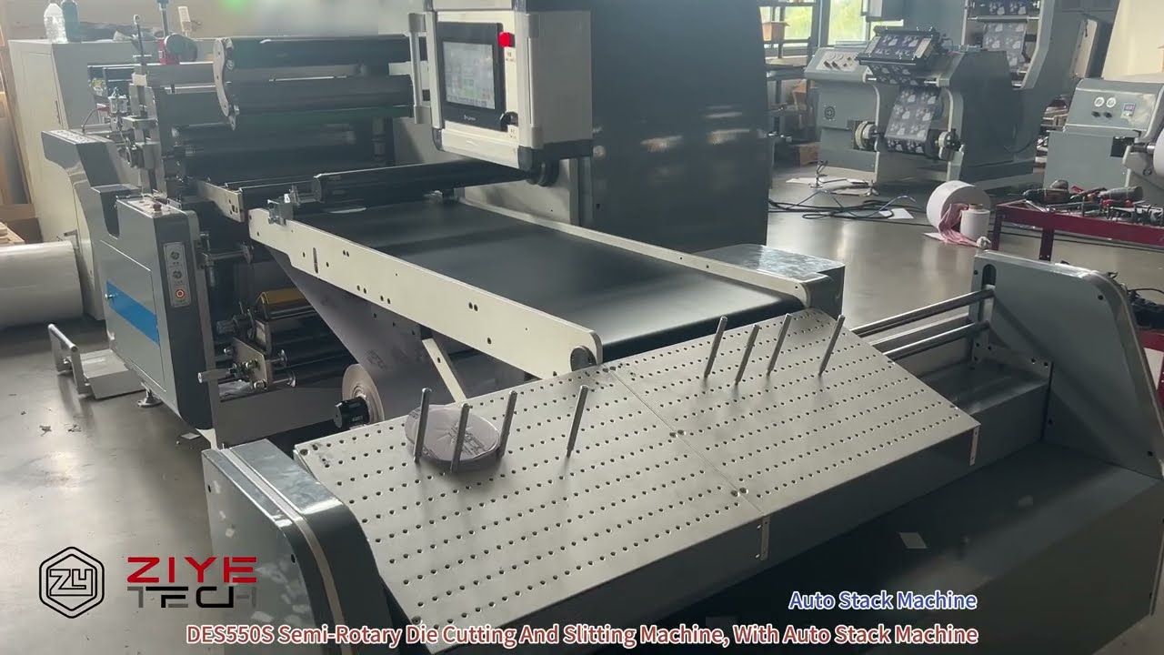 How To Auto Stack IML Label: DES550S Semi-Rotary Die Cutter Machine With Auto Stack Unit  | 4K