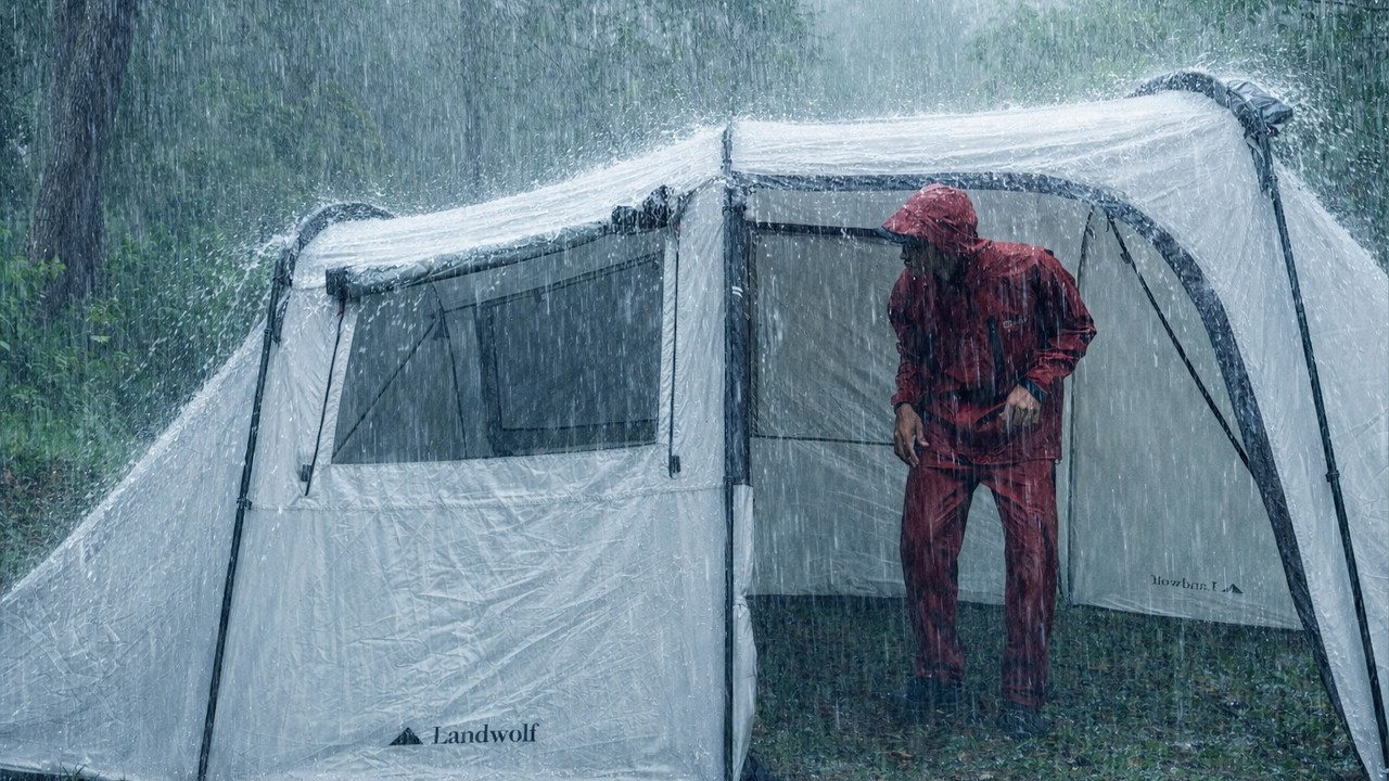 VERY LONG HEAVY RAIN CAMPING‼️ SOLO CAMPING IN FULL DAY HEAVY RAIN