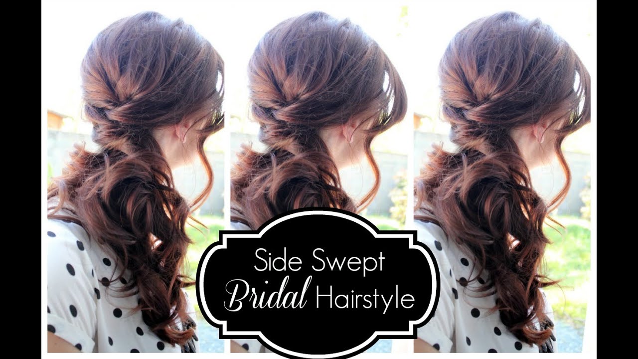 Side Swept bridal hairstyle