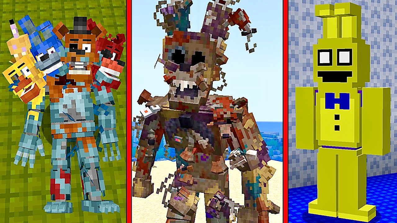 БОССЫ  ФНАФ МОД в МАЙНКРАФТ Fnaf Minecraft