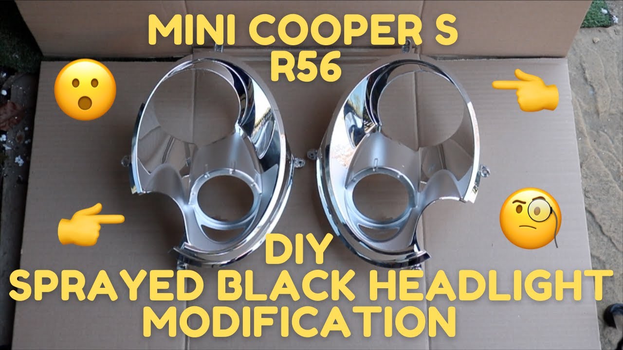 MINI COOPER S R56 DIY SPRAYED BLACK HEADLIGHTS MODIFICATION #headlightmodification #emojicarmods