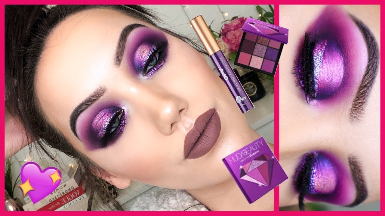DRAMATIC PURPLE SPOTLIGHT EYE USING HUDA AMETHYST OBSESSIONS PALETTE | MAKEMEUPMISSA