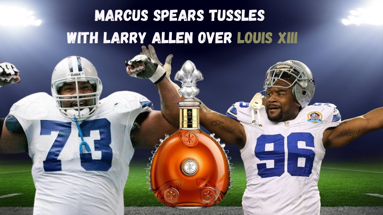 Marcus Spears tussles with Larry Allen over a bottle of Louis XIII