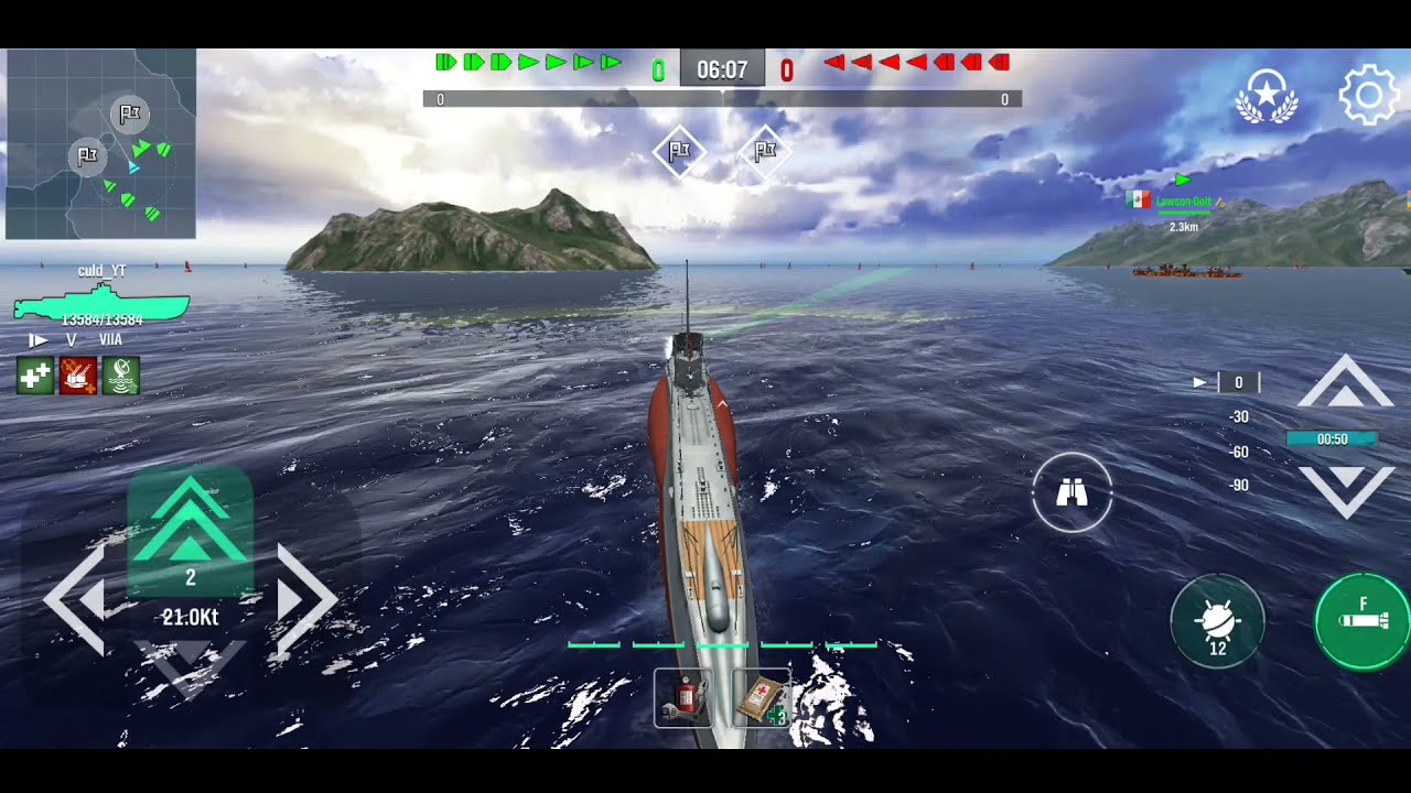 Warship world war | U-Boat type VIIA 50k dmg 3 kill | game submarine android