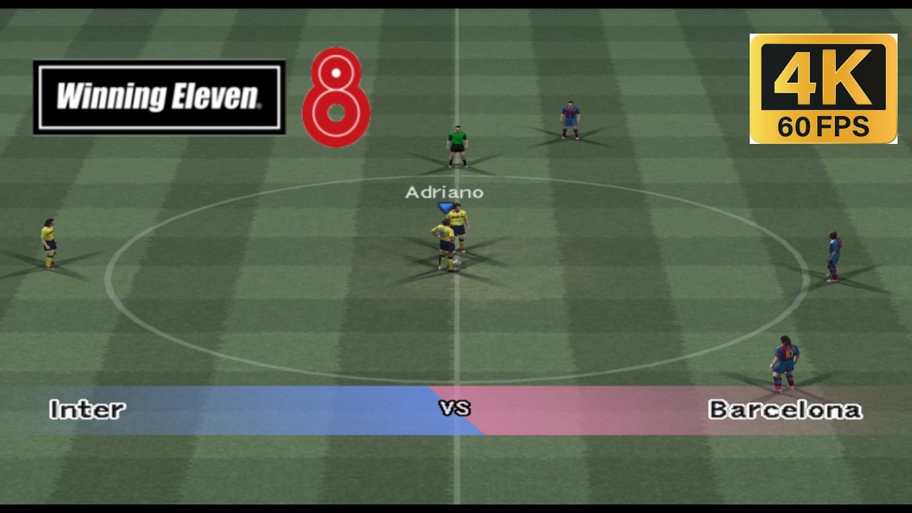 Winning Eleven 8: Inter x Barcelona 4K60Fps (PS2)