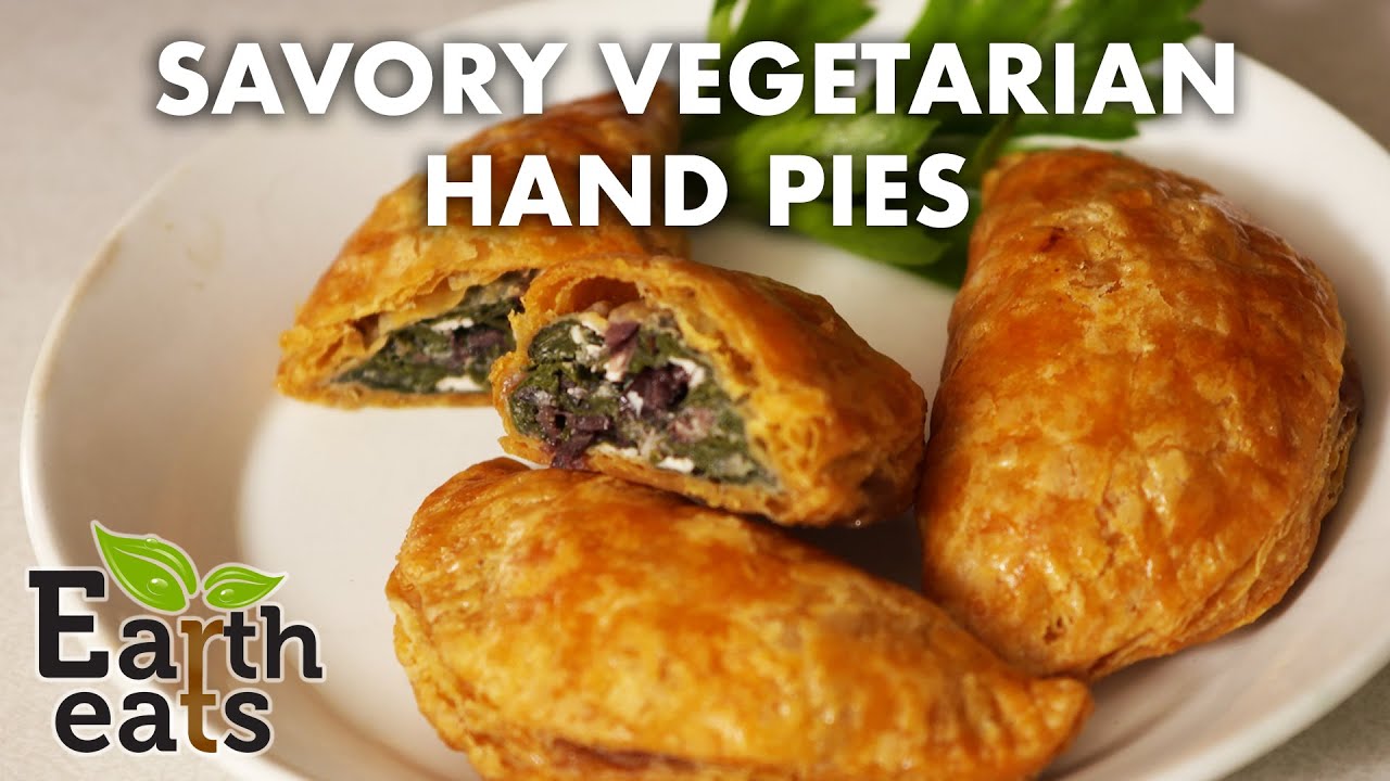 Savory Hand Pies with Fresh Greens, Olive & Feta | Earth Eats