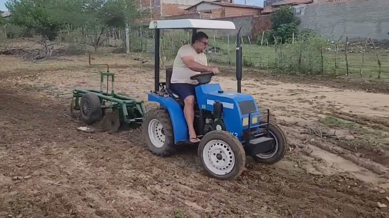 Testando a gradinha de arrasto caseira 