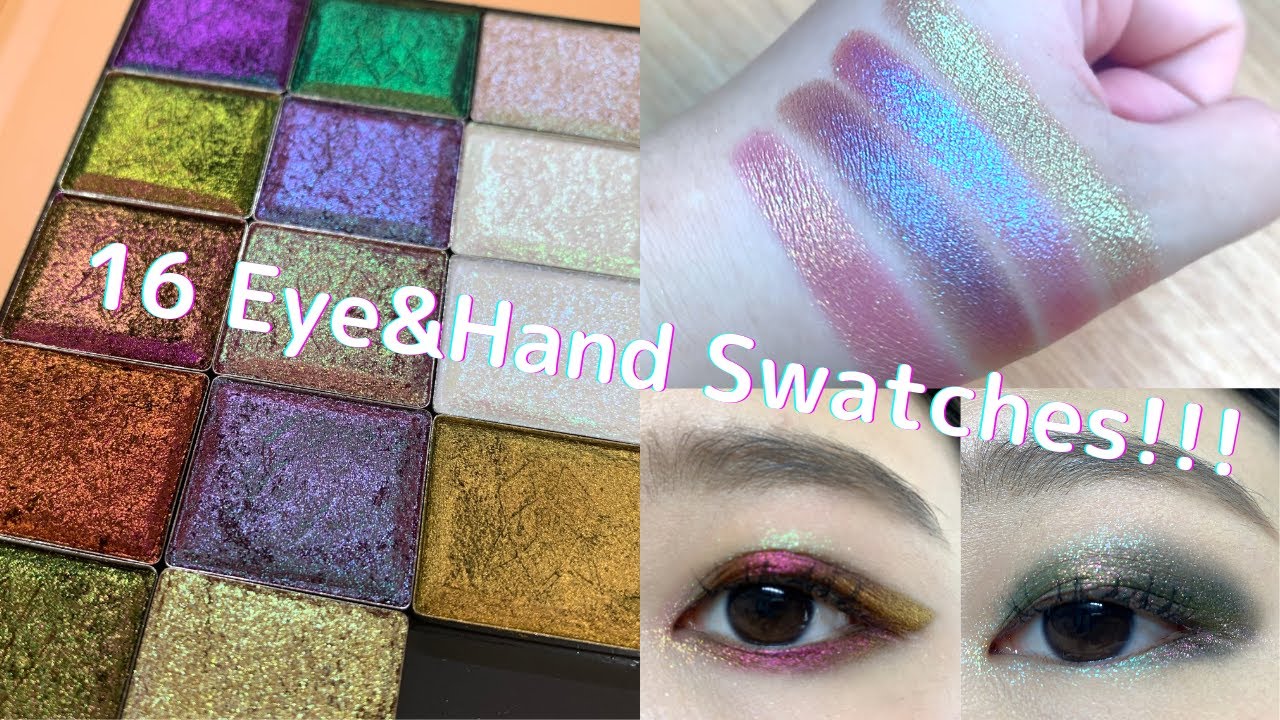 CLOSE-UP Eye Swatches & 2 looks🤩 Clionadh Cosmetics Multichrome Eyeshadows // Asian eyes