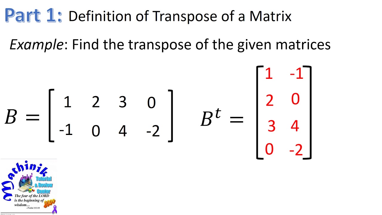 Transpose of a Matrix