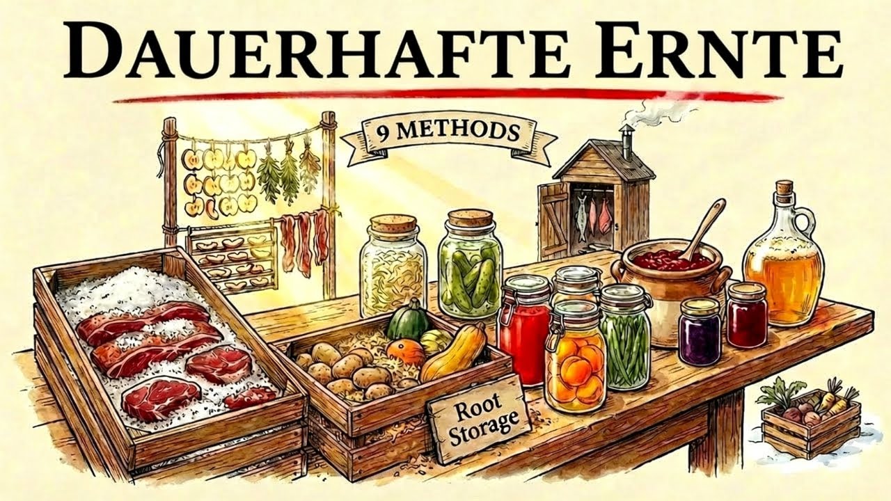 Wie Sie Ihre gesamte Ernte ohne Strom haltbar machen: Der 9-Methoden-Überlebensplan