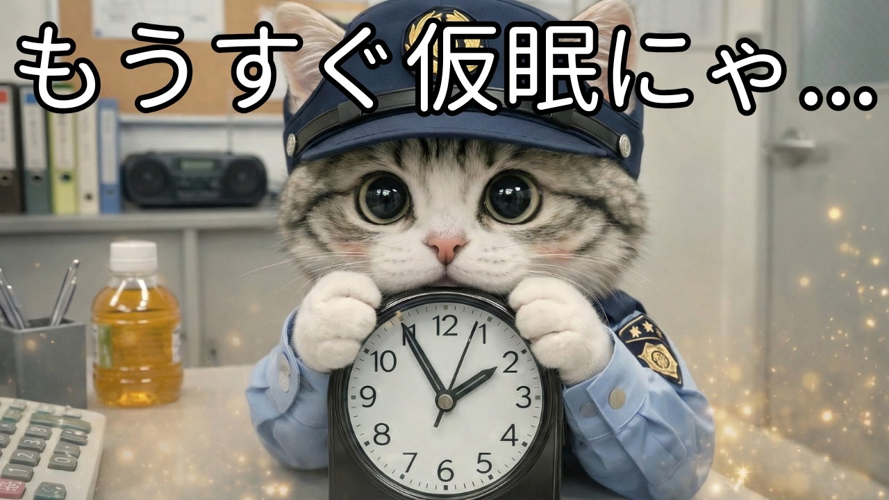 【交番勤務のおこめ】午前2時、仮眠開始→秒で呼び出し…｜ミニパト出動にゃ