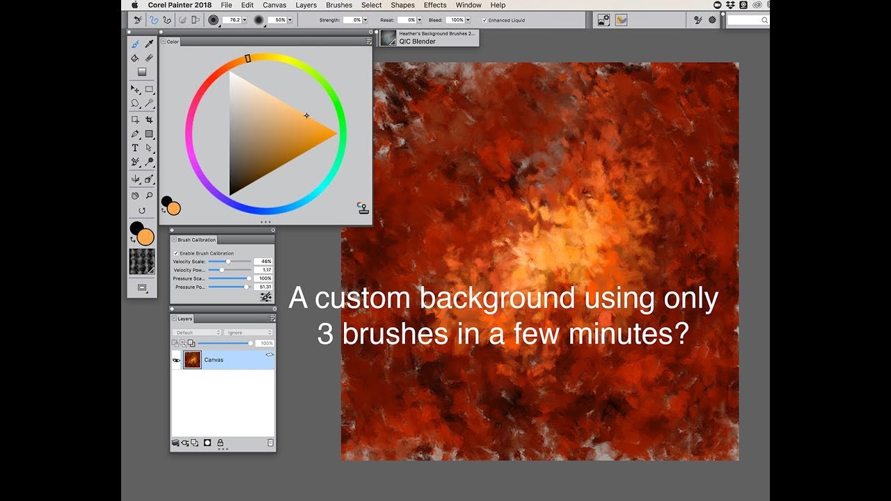 How to use my Speedy Scrubbers Background brushes pack in Corel Painter 2018
