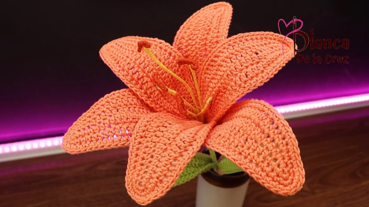 ¡¡Es tan fácil!! FLORES LIRIOS TEJIDO A CROCHET CON PUNTADAS BÁSICAS ¡¡hermoso!!