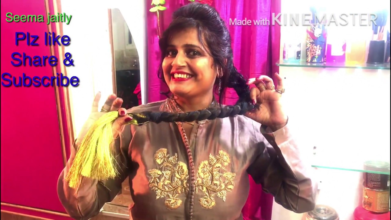 Parandi tie  Indian Hairstyle/Hair Tutorial the Paranda Braid Seema jaitly