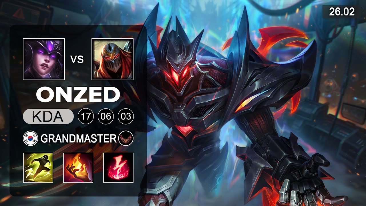 OnZed Zed vs Syndra Mid - KR Grandmaster - Patch 26.02 Season 16