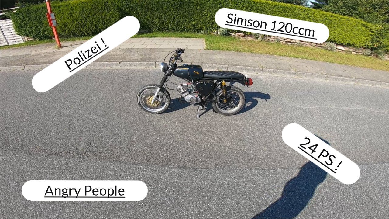 Simson s51 120ccm 24 PS ! ZT 120n stage 2 / Wheelies / Angry People / Polizei / Simson EDIT  !