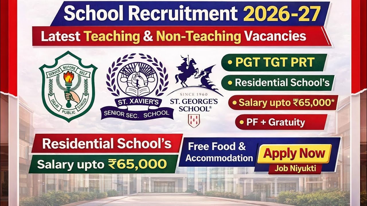 🏫 Top Private School Jobs 2026 | PGT TGT PRT | ₹70K Salary 💸| Teachers & Staff Recruitment | No Exam