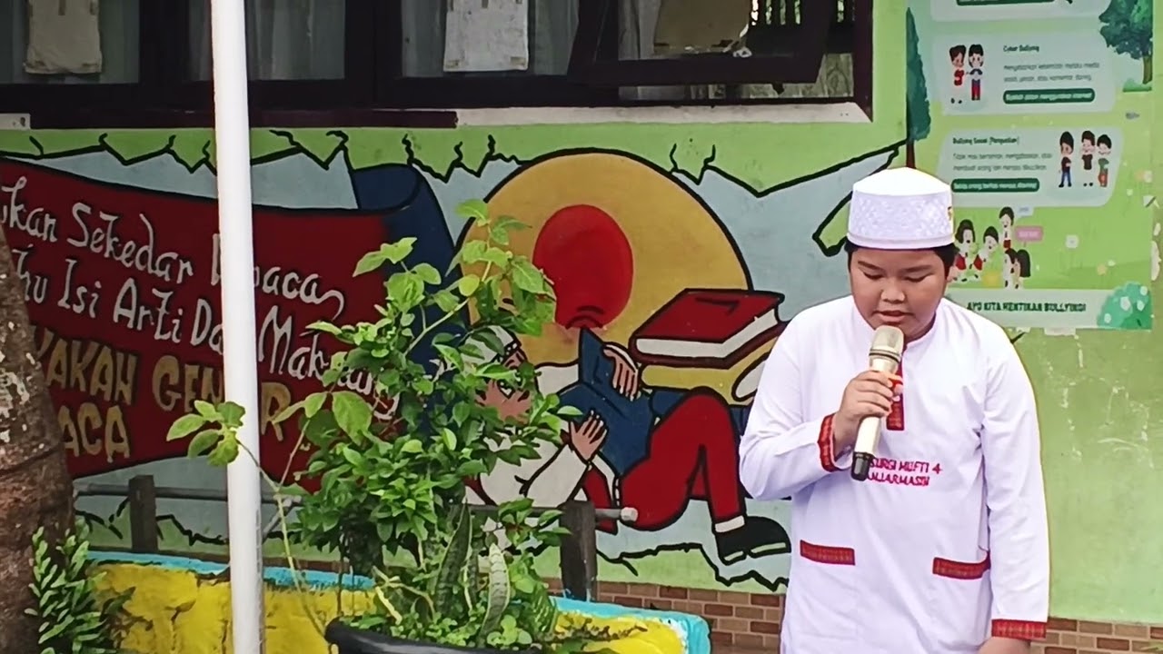 Murotal dari Ananda Akbar kelas V pada Jumat Tampil Bakat bulan Februari tahun 2026 