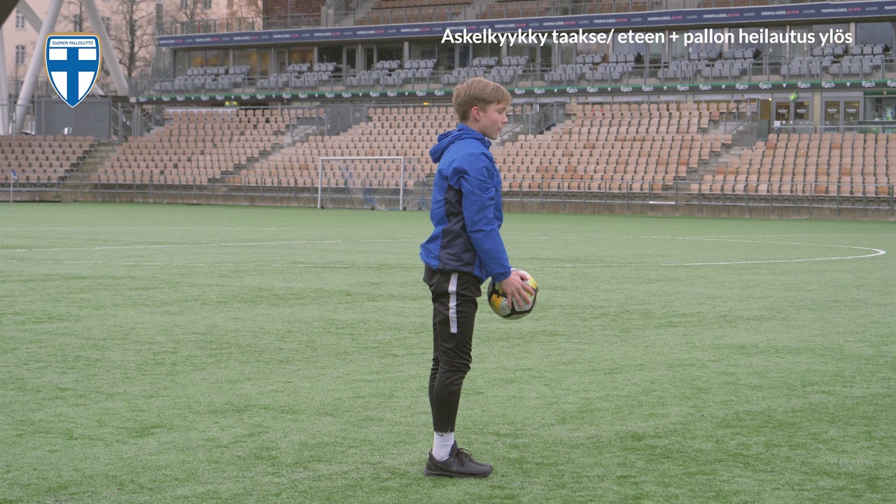 3.3  Askelkyykky taakse: eteen + pallon heilautus ylös