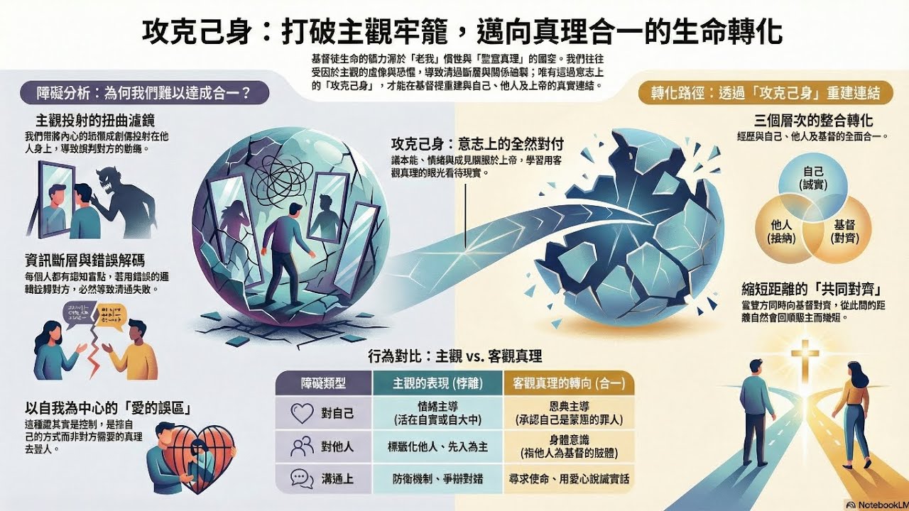 攻克己身：屬世與屬靈層面之合一障礙與轉化