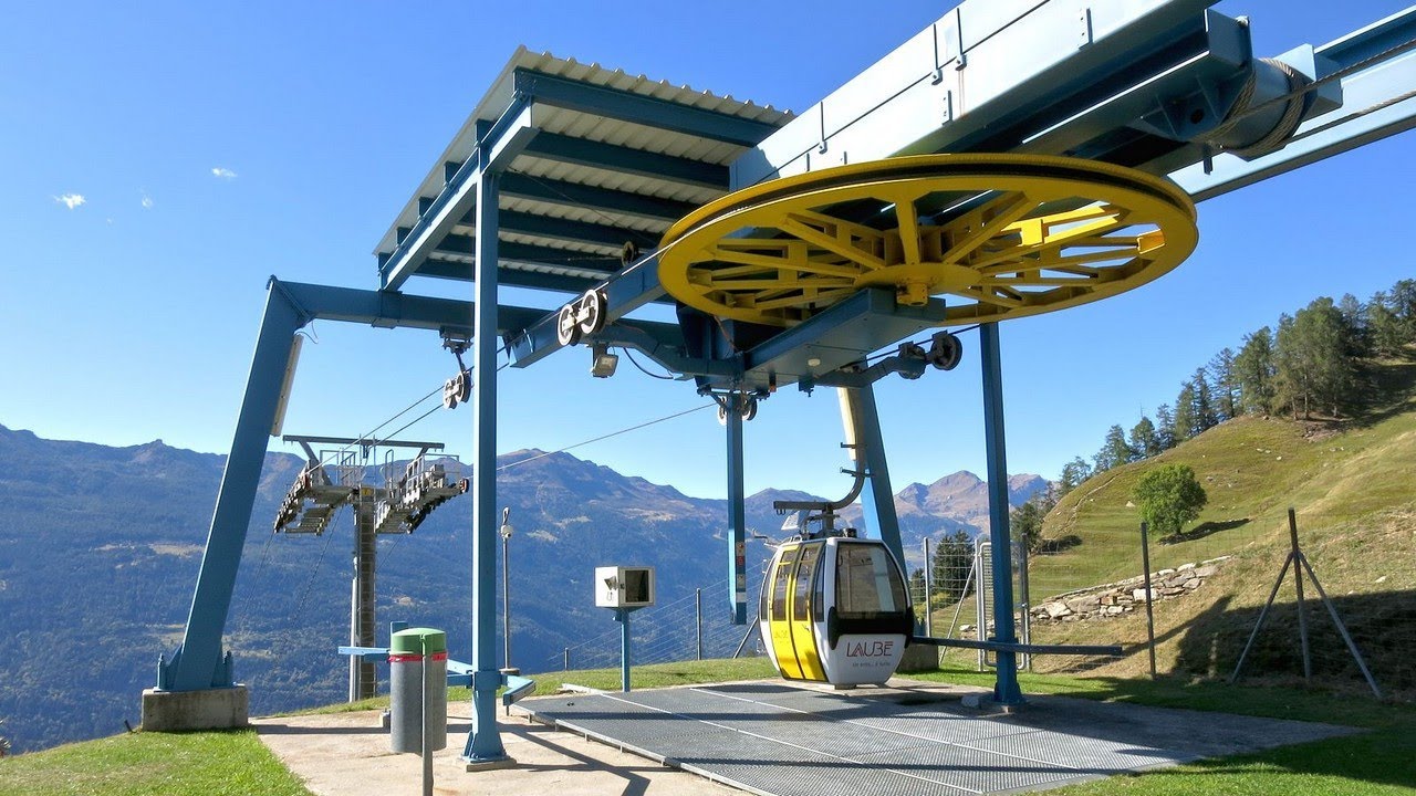 Malvaglia - Dagro Luftseilbahn Bergfahrt 2022 Seilbahn funivia Ticino téléphérique