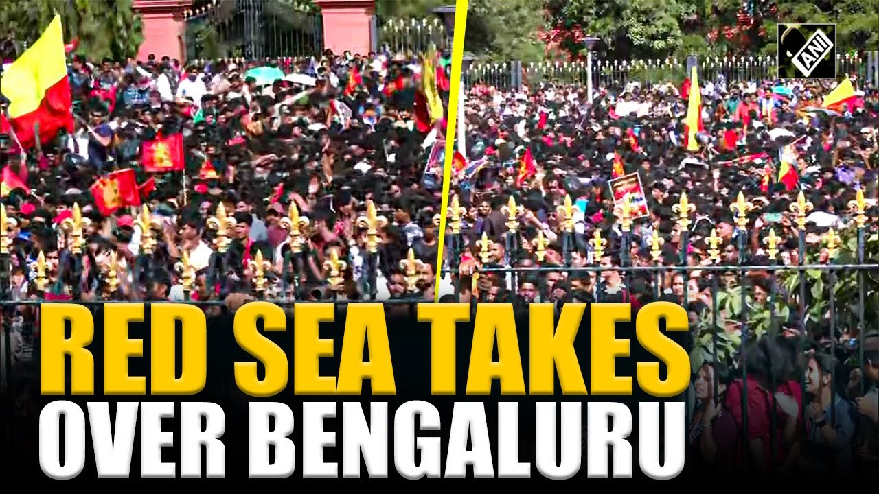 Large number of people gather outside Vidhana Soudha to welcome RCB team