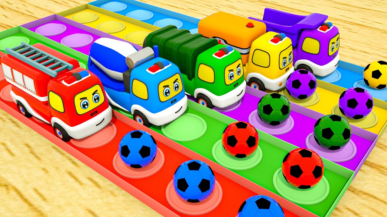 Surprise egg + Police Rescue Car | Learn color with Monster Trucks | Baby Nursery Rhymes & Kids Song