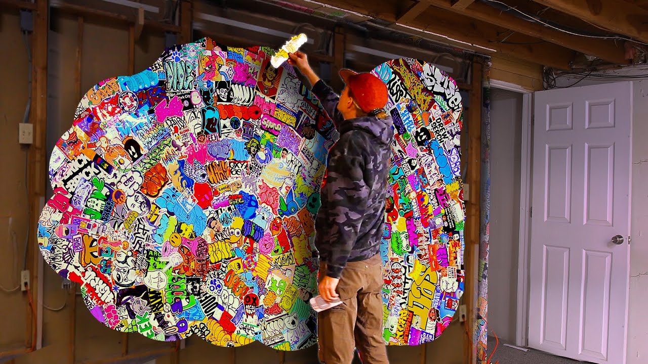 Sticker Bombing Mural In My Room