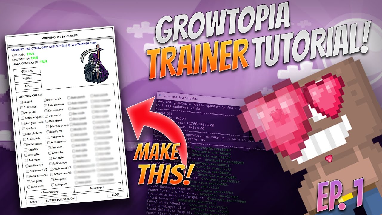HOW TO MAKE A GROWTOPIA TRAINER (*MOD MENU*)!  3.73 + // EP. 1