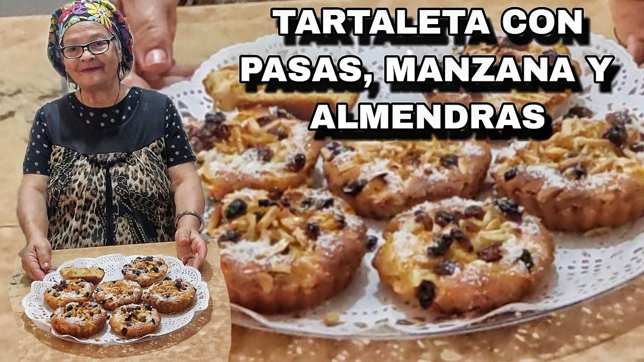 TARTALETAS CON PASAS MANZANA Y ALMENDRAS,  DELICIOSAS María la pastelera - Recetas paso a paso