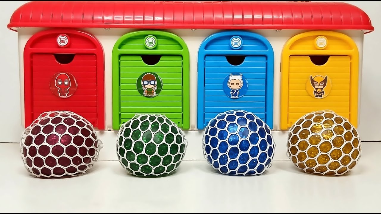 Satisfying Garage ASMR | Making 4 BIG Jelly Balls Net Mixing All Color Beads in Magic Garage ASMR