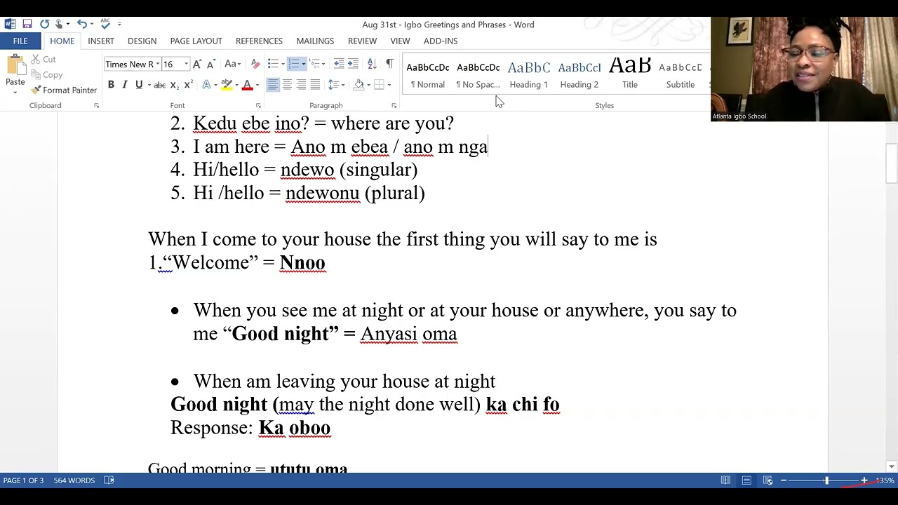 AIS Igbo Beginner Lesson_Greetings & Phrases