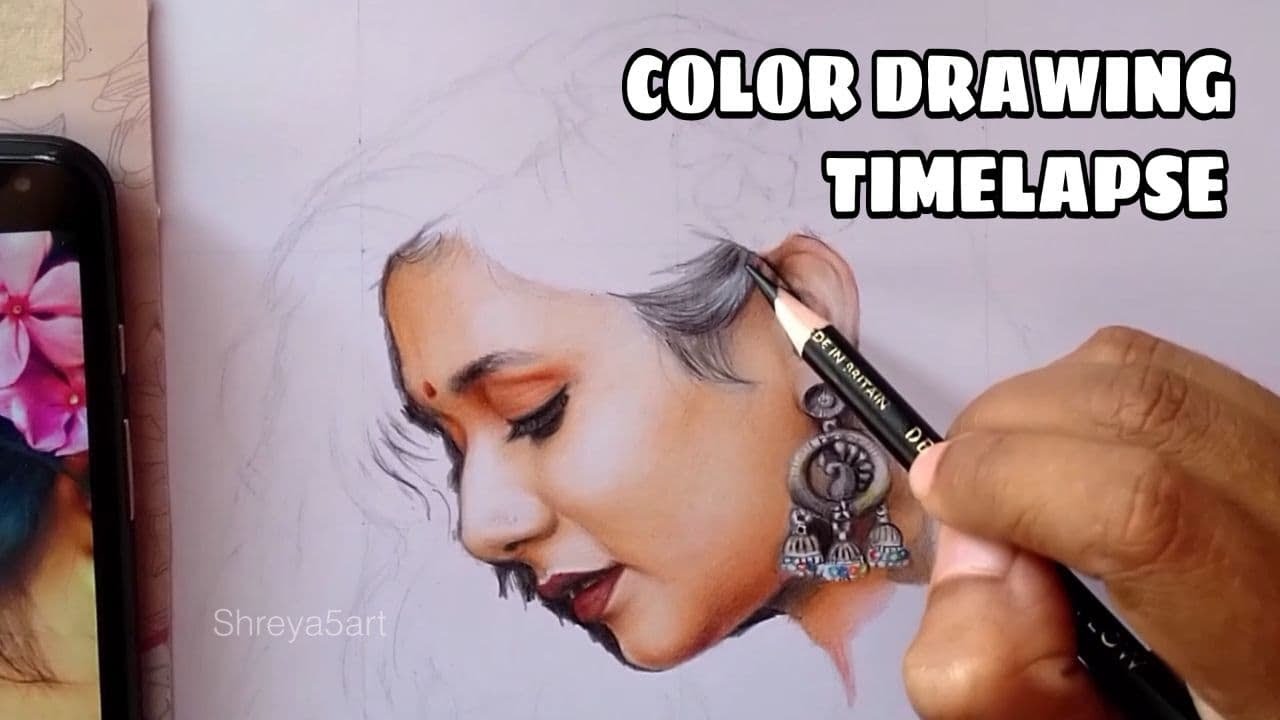 Drawing Indian Beauty ❤️ | Timelapse | Derwent Chromaflow Colour Pencils | Shreya5art