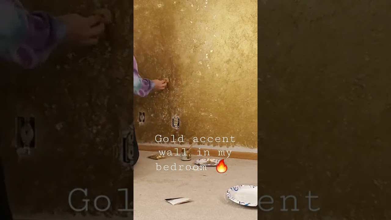 Painted a gold accent wall in my bedroom when we bought our new house #goodvibes #bedroommakeover