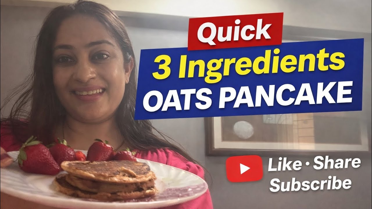 3 ingredient Healthy Oats Pancake Recipe | Quick Breakfast in 10 Minutes